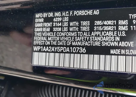 2023 Porsche Cayenne Platinum Edition from USA, damaged, VIN WP1AA2AY5PDA10736